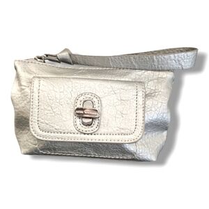 Dana Buchman Silver Faux Leather Wristlet